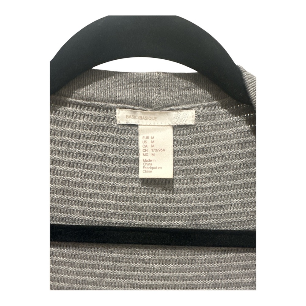 H&M Ribbed Gray Cardigan Sweater - Picture 3 of 4